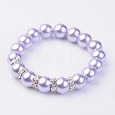 Glass Pearl Stretch Bracelets BJEW-JB02501-1
