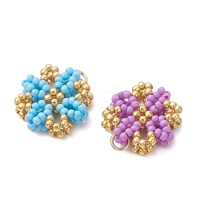 Glass Seed Beaded Pendants PALLOY-MZ01267-1