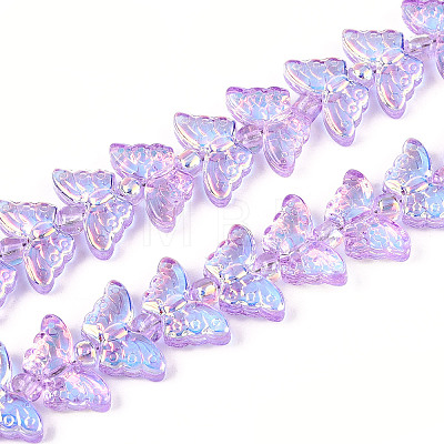 Transparency Electroplate Glass Beads Strands GLAA-T023-39A-05-1