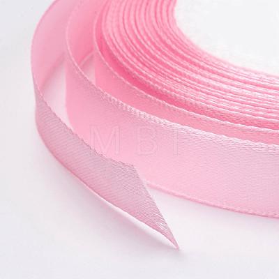 Breast Cancer Pink Awareness Ribbon Making Materials Single Face Satin Ribbon SRIB-Y004-1