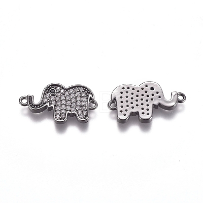 Brass Micro Pave Cubic Zirconia Normal Links ZIRC-K081-93B-02-1