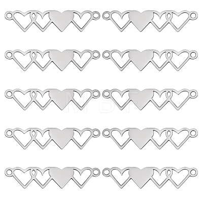 10Pcs Stainless Steel Connector Charms STAS-SZ0003-17E-1