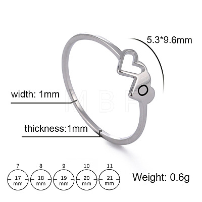 304 Stainless Steel Finger Rings for Women Men FS-WGB974C-44-1