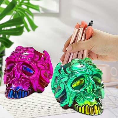Halloween Skull DIY Silicone Pen Holder Molds WG14496-01-1
