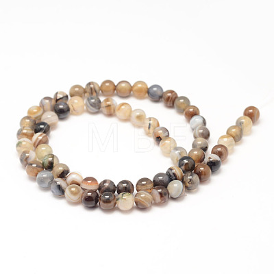 Natural Striped Agate/Banded Agate Bead Strands X-G-K155-A-6mm-14-1