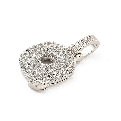 Brass Micro Pave Clear Cubic Zirconia Pendants KK-B099-01P-Q-1