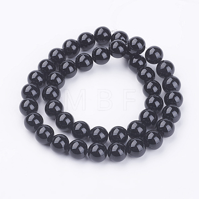 Synthetic Black Stone Beads Strands X-G-H1628-10mm-1-1