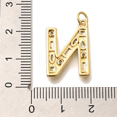 Brass Micro Pave Clear Cubic Zirconia Pendants KK-G521-01G-N-1