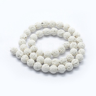 Natural Lava Rock Round Beads Strands G-E508-04-4mm-1