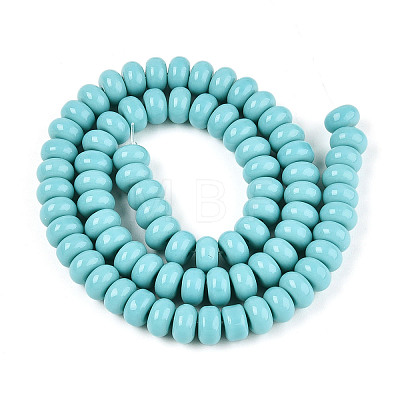 Opaque Spray Painted Glass Beads GLAA-ZX008-8mm-18R-1