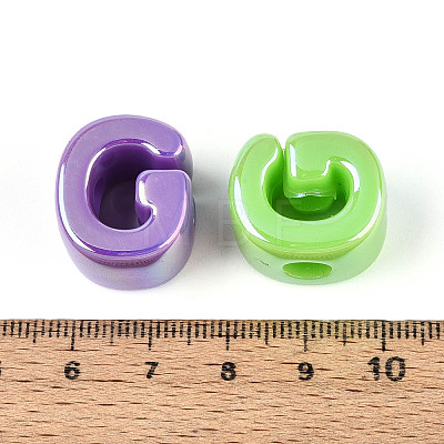 UV Plating Opaque Acrylic European Beads OACR-M027-03G-1