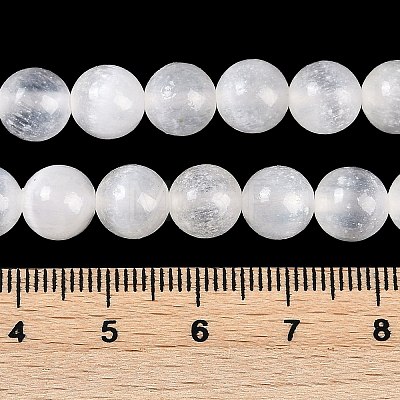 Natural Selenite Beads Strands X-G-G167-A01-01-1
