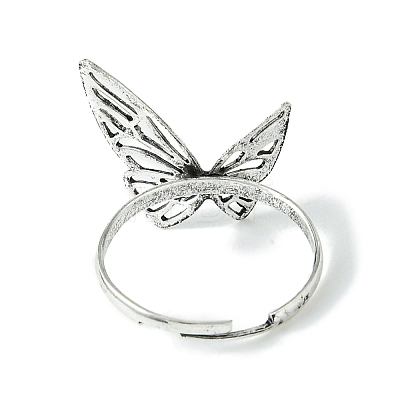 Hollow Butterfly Alloy Adjustable Rings for Women RJEW-K275-50AB-1