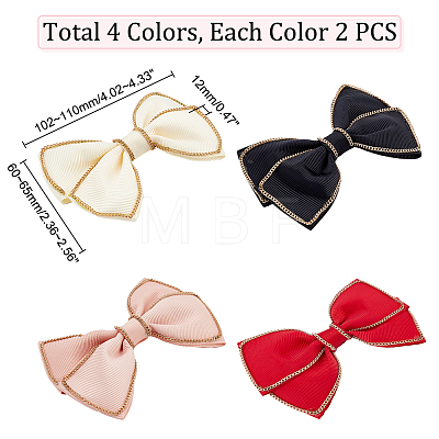 AHADEMAKER 8Pcs 4 Colors Polyester Bowknots Ornament Accessories AJEW-GA0005-45-1