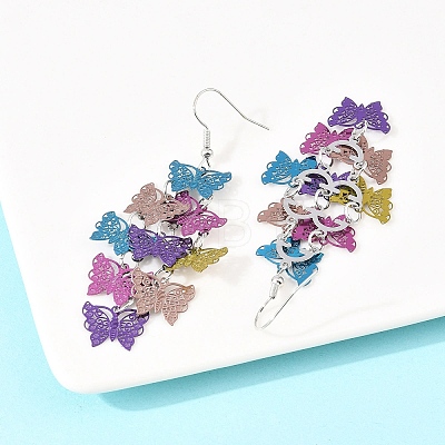 430 Stainless Steel Dangle Earrings EJEW-B157-01D-1