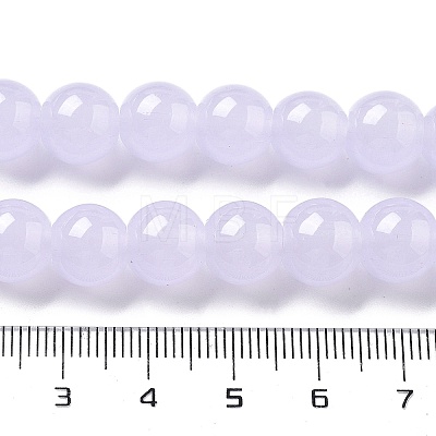 Imitation Jade Glass Round Beads Strands GLAA-A016-01A-1