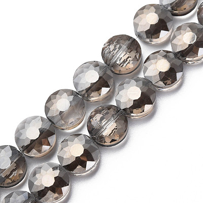 Electroplate Transparent Glass Beads Strands EGLA-N002-38-F02-1