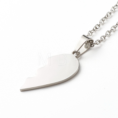 Matching Heart-Shaped Pendant Necklaces Set for Couples NJEW-JN03673-1