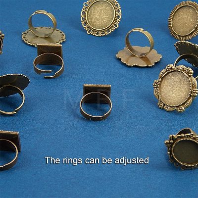 Adjustable Iron Finger Ring Components PALLOY-PH0012-34-1