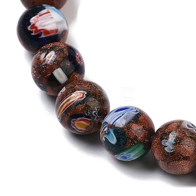 Handmade Millefiori Lampwork Beads Strands LAMP-G166-12B-1