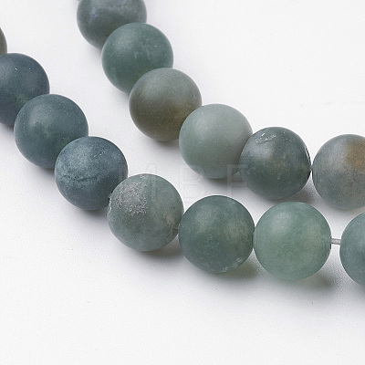 Natural Moss Agate Bead Strands G-G735-62F-8mm-1