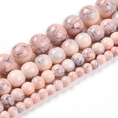 Baking Painted Glass Beads Strands DGLA-N003-8mm-C02-1