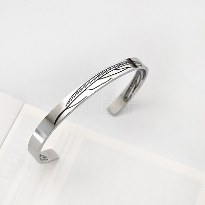 304 Stainless Steel Cuff Bangles for Men WG46524-02-1