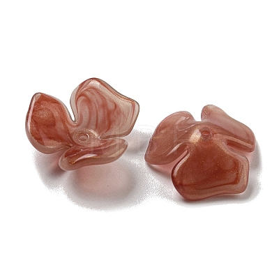 Two-tone Opaque Acrylic Bead Caps OACR-G034-03C-1