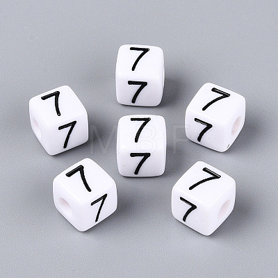 Opaque Acrylic European Large Hole Beads SACR-N020-01B-08-1