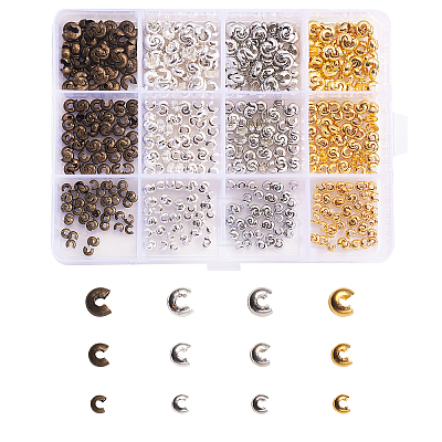 Brass Crimp Beads Covers KK-CJ0001-13-1