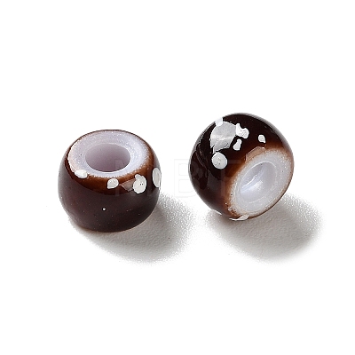 Spray Painted ABS Plastic European Beads KY-G033-01A-12-1