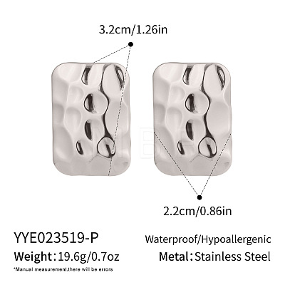 Geometric 304 Stainless Steel Stud Earrings for Women XN4222-2-1