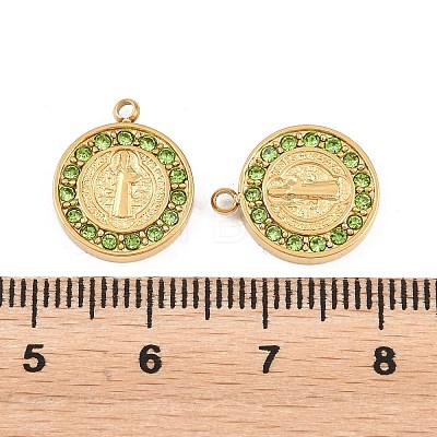304 Stainless Steel Rhinestone Pendants STAS-Z202-05G-04-1