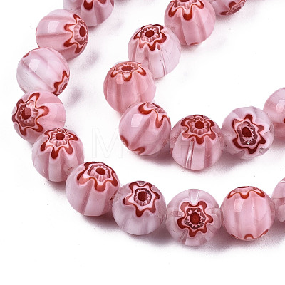 Handmade Millefiori Glass Beads Strands LK-T001-10A-1