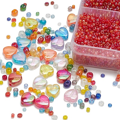 24 Style Round Glass Seed Beads SEED-YW0001-64-1