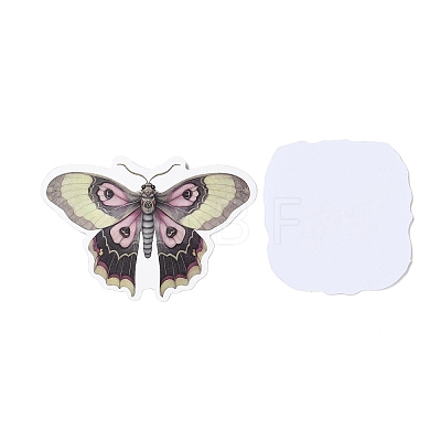 50Pcs Moth PVC Self Adhesive Cartoon Stickers X-STIC-B001-19-1