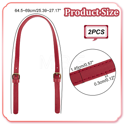 WADORN 2Pcs Imitation Leather Adjustable Crossbody Purse Straps FIND-WR0009-52A-1