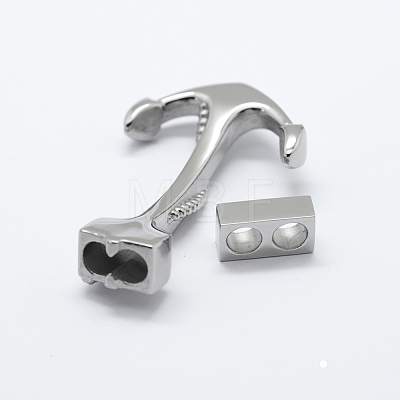 304 Stainless Steel Hook Clasps X-STAS-F122-29P-1