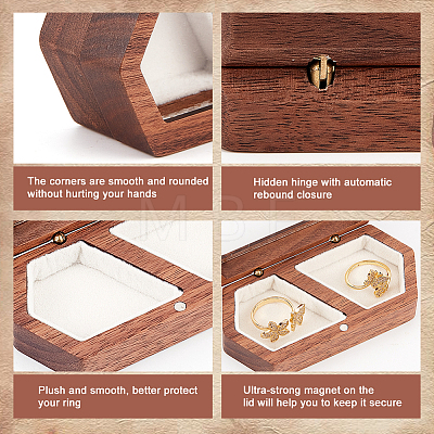 2-Slot Wooden Couple Rings Storage Boxes CON-WH0087-42A-1