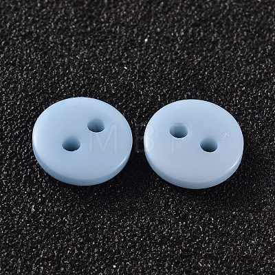 2-Hole Flat Round Resin Sewing Buttons for Costume Design BUTT-E119-20L-17-1
