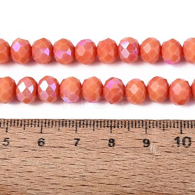 Electroplate Opaque Solid Color Glass Beads Strands EGLA-A034-P8mm-L03-1
