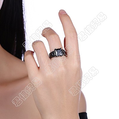 Brass Cubic Zirconia Finger Rings RJEW-BB30152-B-6-1