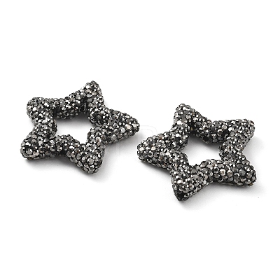 Star Shape Polymer Clay Rhinestone Beads CLAY-NH0001-06L-1