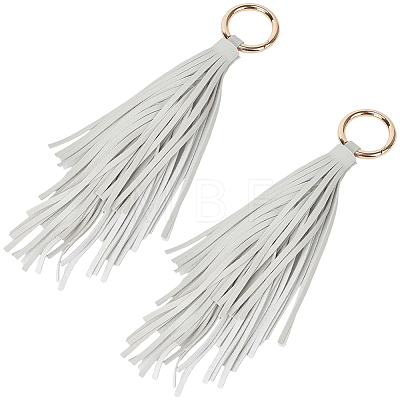 2Pcs PU Leather Tassel Pendant Keychains FIND-CL0002-41C-1