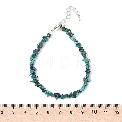 Natural Chrysocolla Chips Bracelets for Women BJEW-H623-01S-09-1