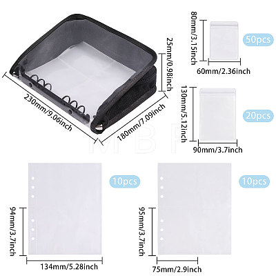 Transparent PVC Jewelry Organizer Storage Zipper Books ABAG-WH0063-114-1