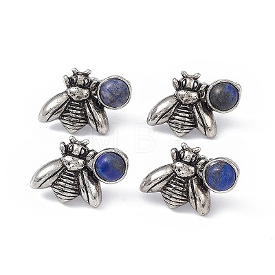 Natural Lapis Lazuli Bee Stud Earrings EJEW-C016-01AS-03-1