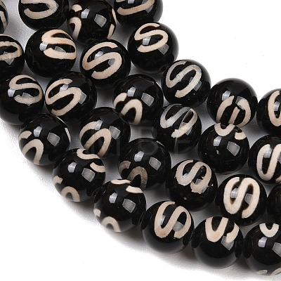 Tibetan Style dZi Beads Strands G-G328-A05-10mm-1