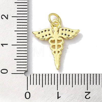 Rack Plating Brass Micro Pave Clear Cubic Zirconia Pendants KK-Z039-13G-1