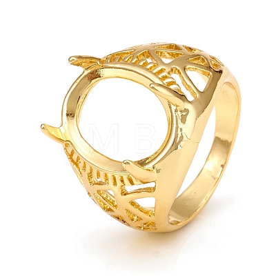 Long-Lasting Plated Brass Finger Ring Components KK-D160-03G-1